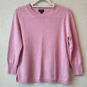 J. Crew pink crewneck cashmere sweater